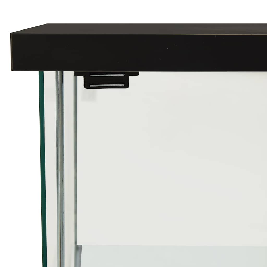 Storage Cabinet Tempered Glass Black, image 4