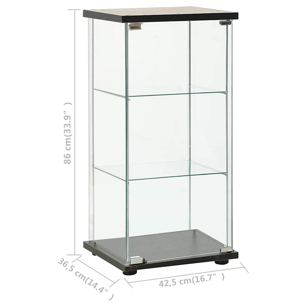 Storage Cabinet Tempered Glass Black, image 5
