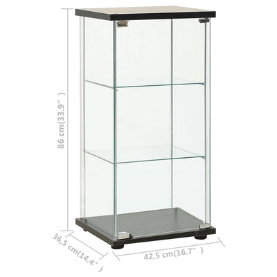 Storage Cabinet Tempered Glass Black