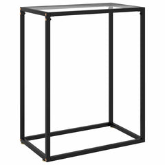 vidaXL Console Table | Transparent | Tempered Glass, Powder-Coated Steel 1