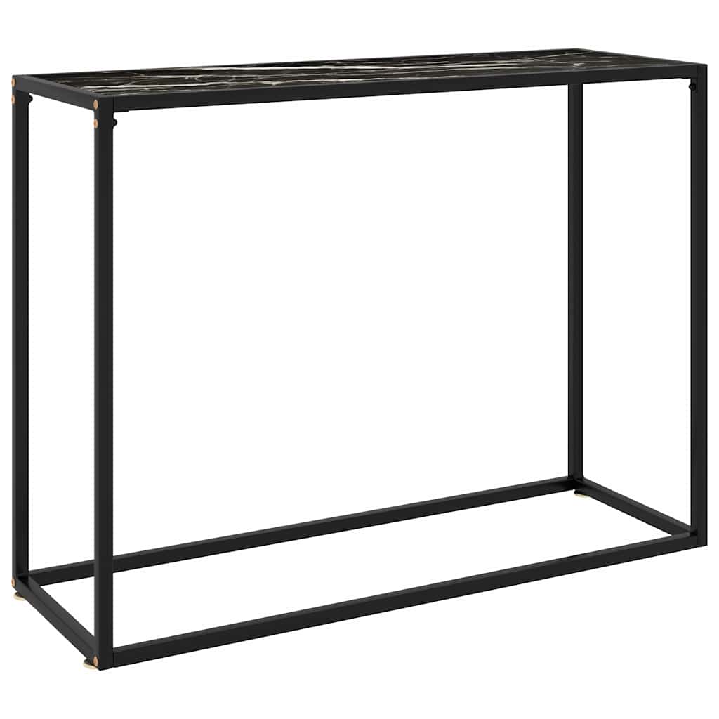 vidaXL Console Table Black 100x35x75 cm Tempered Glass 1