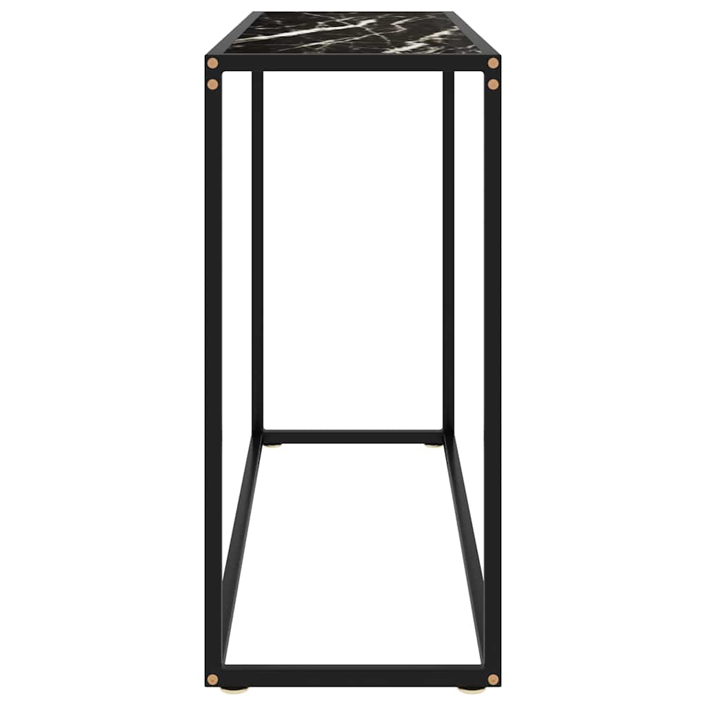 vidaXL Console Table Black 100x35x75 cm Tempered Glass 3