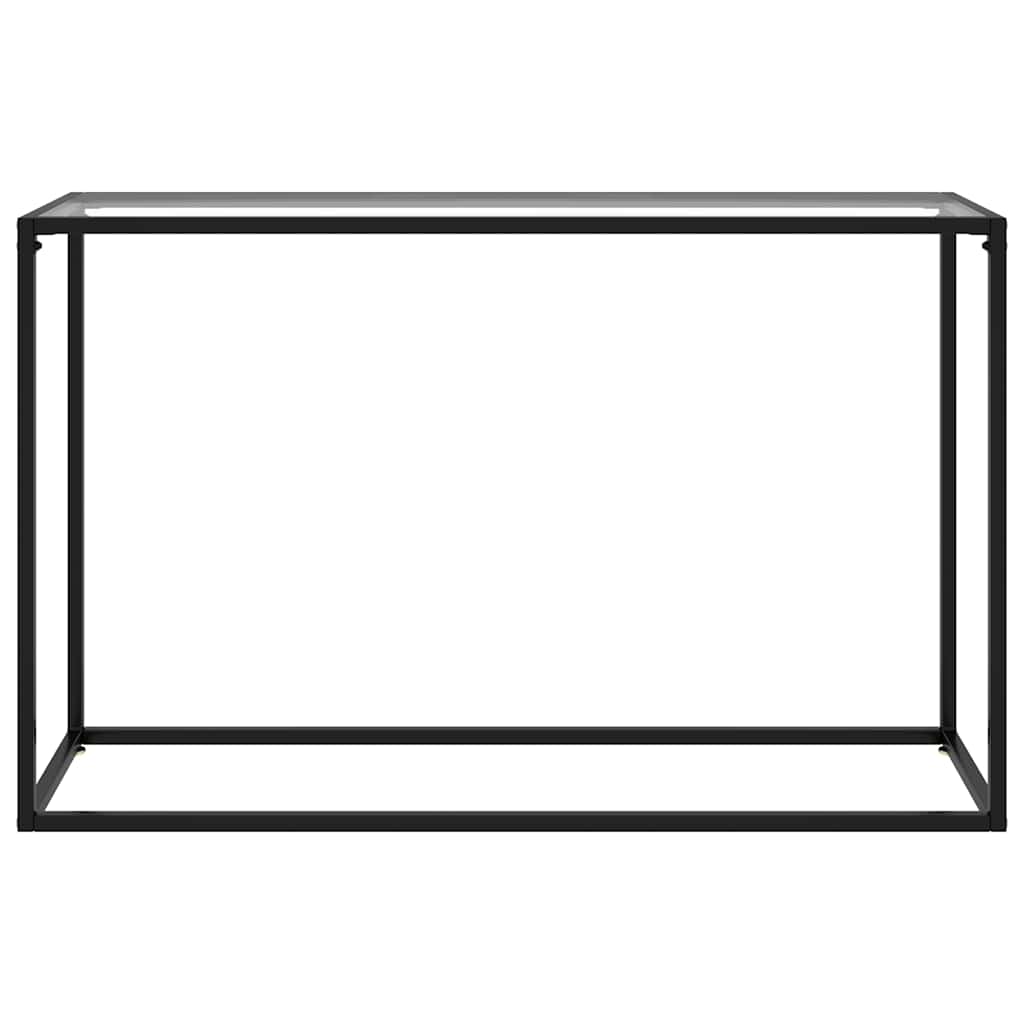 vidaXL Console Table | Transparent, Black | Tempered glass, Powder-coated steel 2