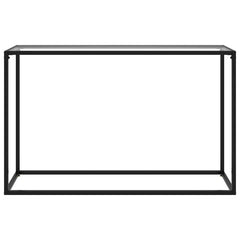 vidaXL Console Table | Transparent, Black | Tempered glass, Powder-coated steel 2