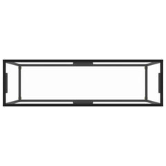 vidaXL Console Table | Transparent, Black | Tempered glass, Powder-coated steel 4