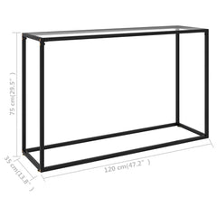 vidaXL Console Table | Transparent, Black | Tempered glass, Powder-coated steel 6