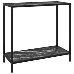 vidaXL Console Table | Black | Tempered glass, powder-coated steel | 80x35x75 cm 1