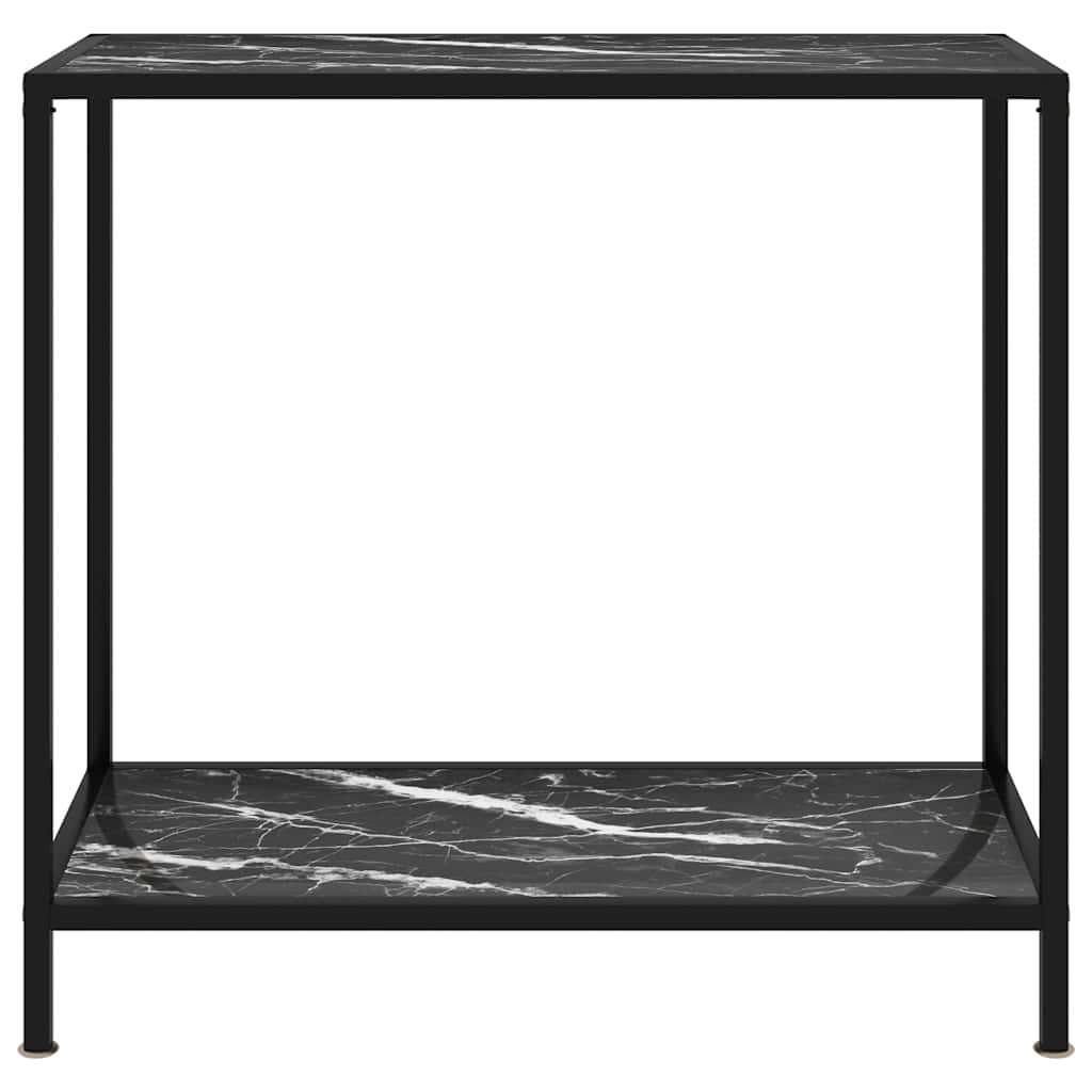 Console Table Tempered Glass with feet Black and white 80 x 35 x 75 cm