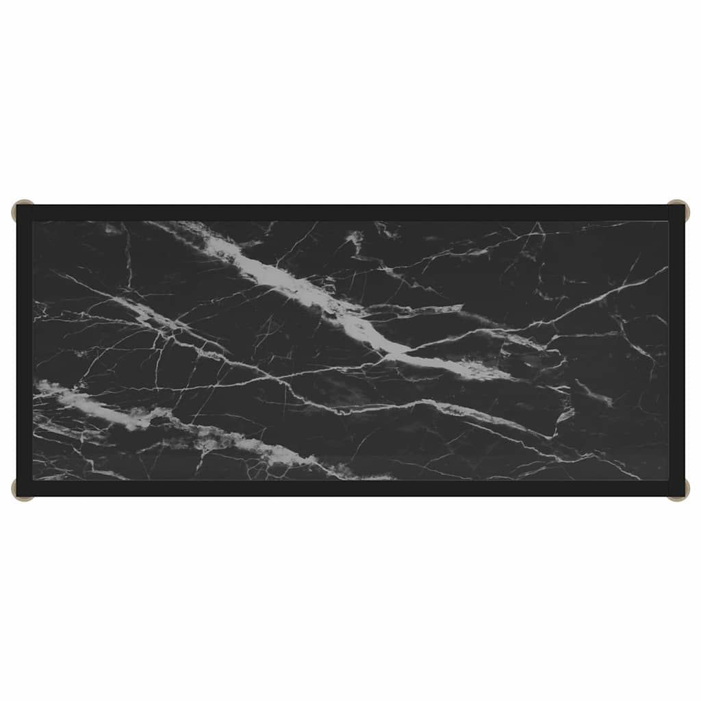 vidaXL Console Table | Black | Tempered glass, powder-coated steel | 80x35x75 cm 4