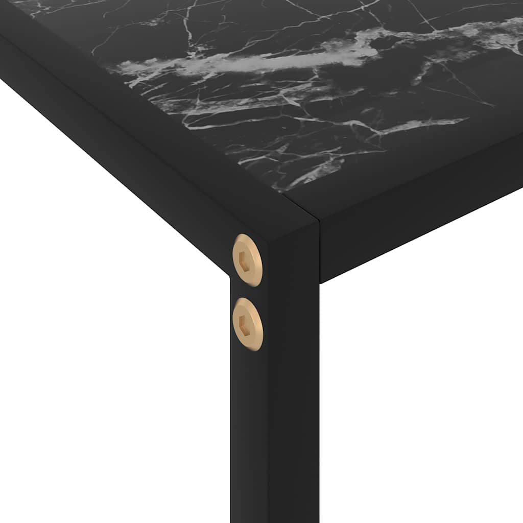 vidaXL Console Table | Black | Tempered glass, powder-coated steel | 80x35x75 cm 5