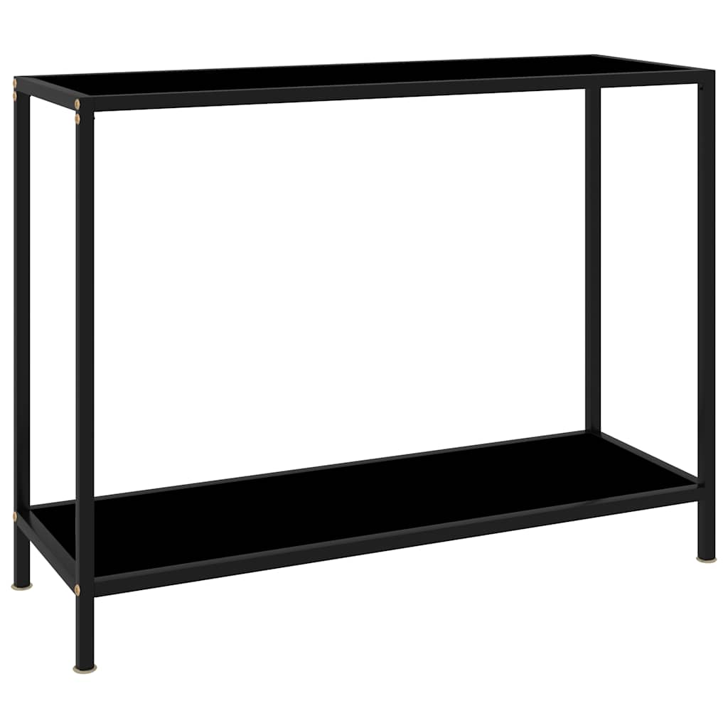 vidaXL Console Table Black 100x35x75 cm Tempered Glass 1