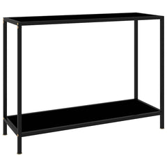 vidaXL Console Table Black 100x35x75 cm Tempered Glass 1