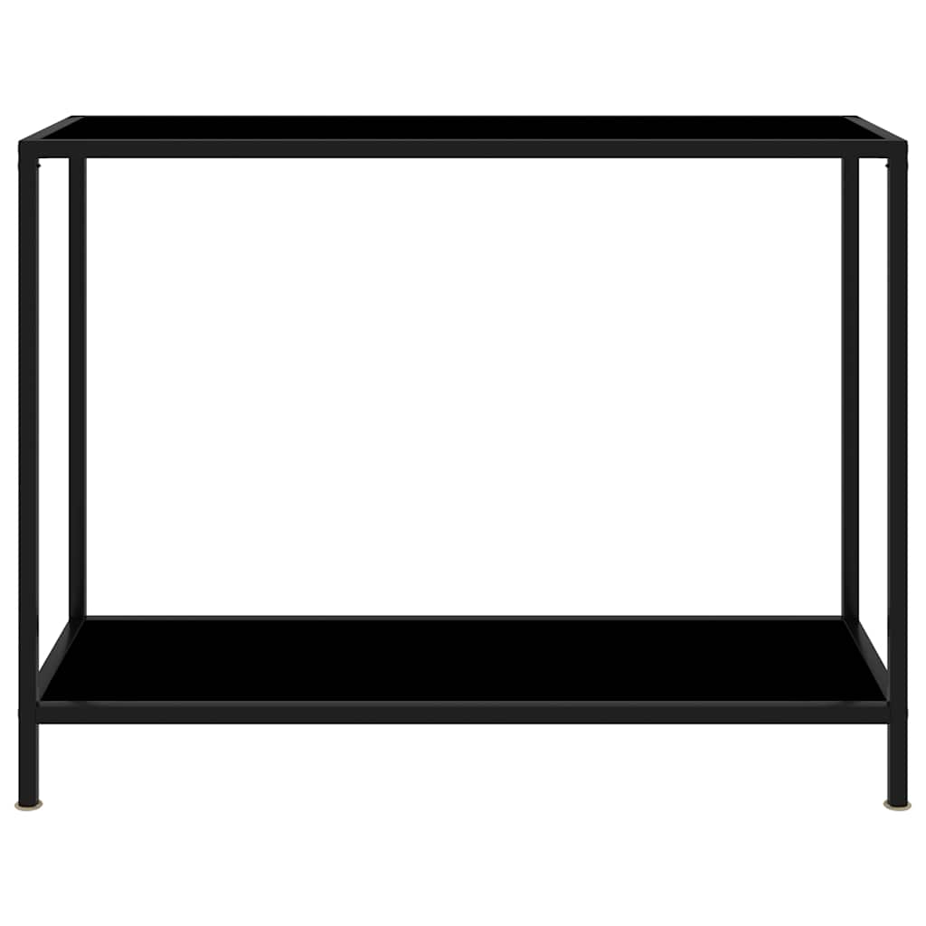 vidaXL Console Table Black 100x35x75 cm Tempered Glass 2
