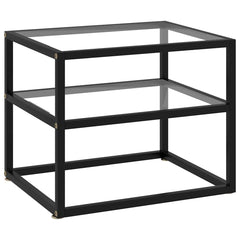vidaXL Console Table | Clear, Black | Tempered Glass, Powder-Coated Steel 1