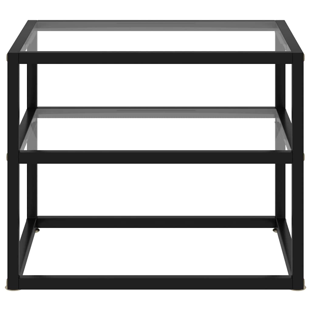 vidaXL Console Table | Clear, Black | Tempered Glass, Powder-Coated Steel 2