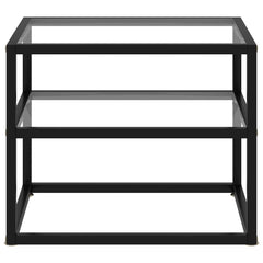 vidaXL Console Table | Clear, Black | Tempered Glass, Powder-Coated Steel 2
