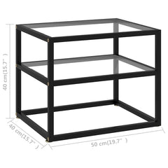 vidaXL Console Table | Clear, Black | Tempered Glass, Powder-Coated Steel 5