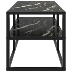 vidaXL Tv Cabinet | Black | Tempered Glass, Powder-Coated Steel | Medium 3