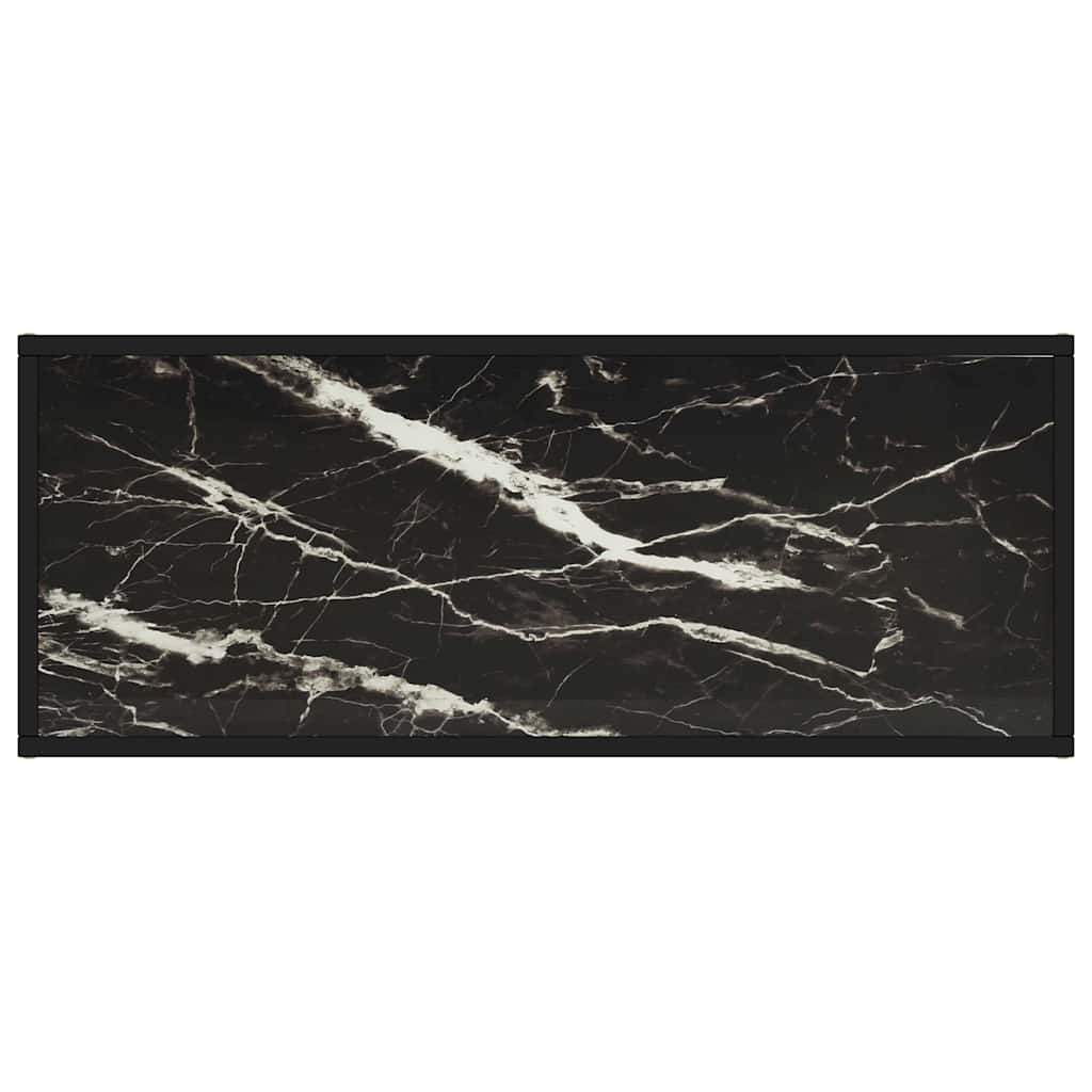 TV Cabinet with Glass 100x40x40 cm Marble black