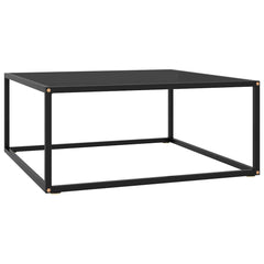 vidaXL Coffee Table Black with Black Glass 80x80x35 cm 1