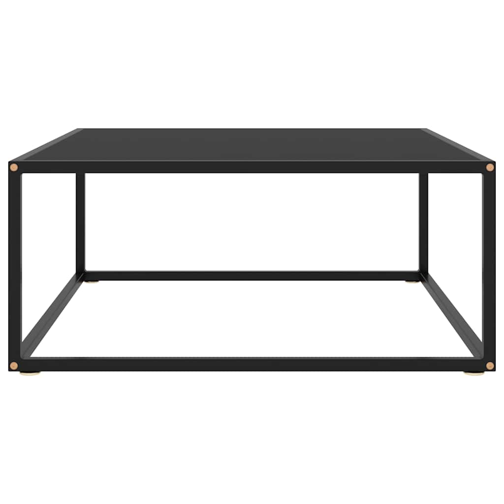 Coffee Table with Glass Height 35 cm Black 80 cm 80 cm