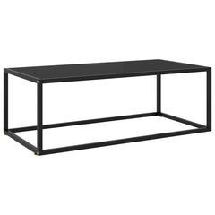 vidaXL Coffee Table Black with Black Glass 100x50x35 cm 1
