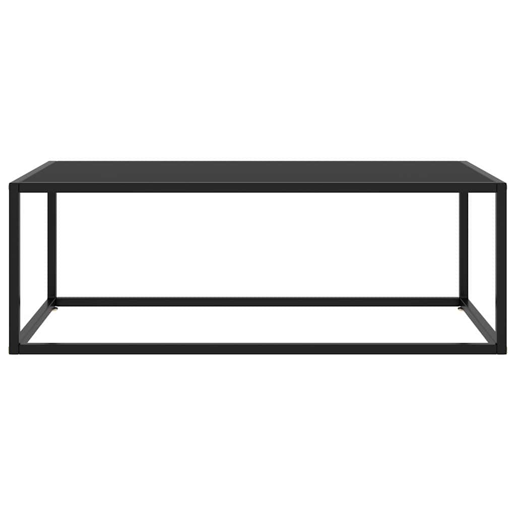 vidaXL Coffee Table Black with Black Glass 100x50x35 cm 2