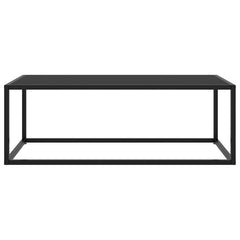vidaXL Coffee Table Black with Black Glass 100x50x35 cm 2