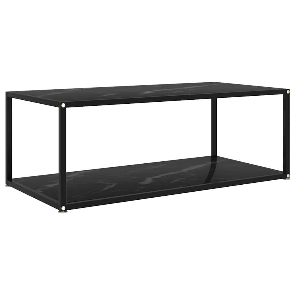 vidaXL Coffee Table | Black | Tempered glass, powder-coated steel | Medium 1