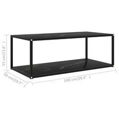 vidaXL Coffee Table | Black | Tempered glass, powder-coated steel | Medium 5