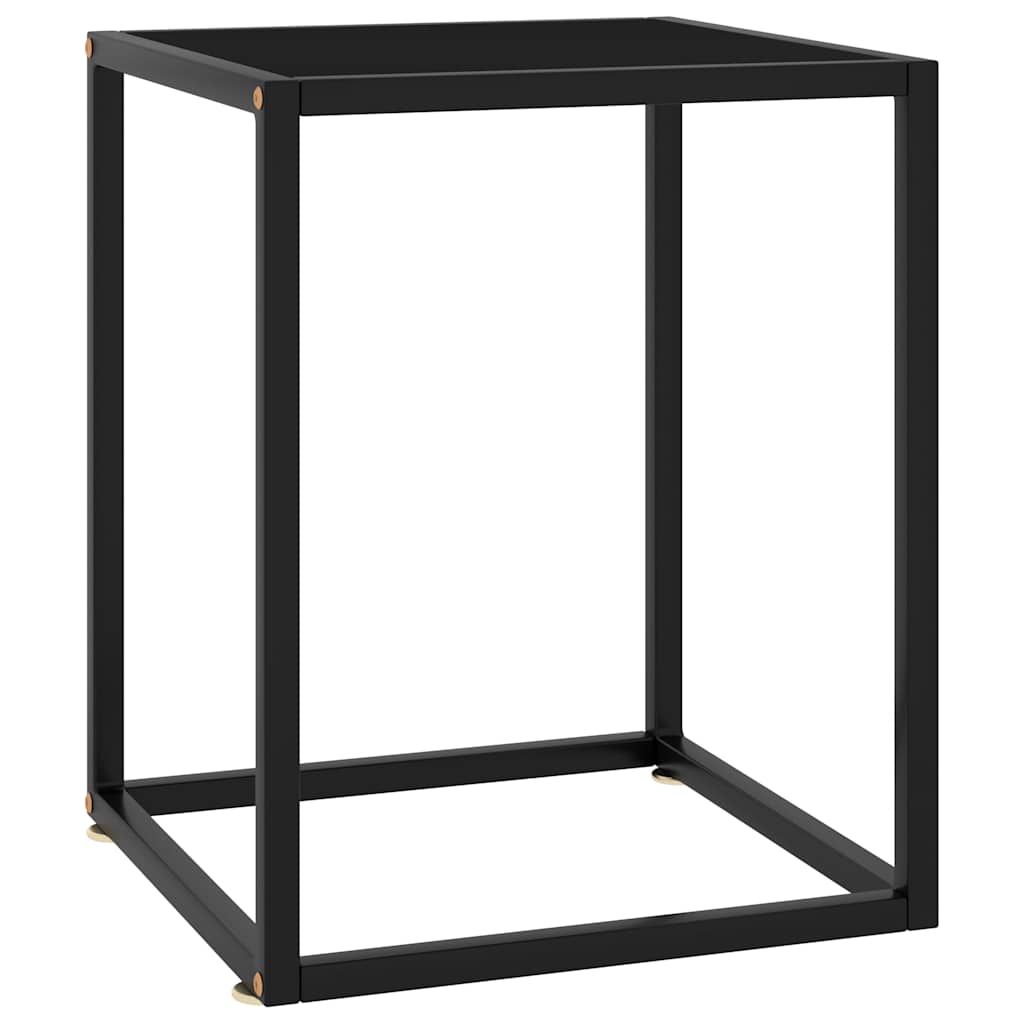 vidaXL Coffee Table Black with Black Glass 40x40x50 cm 1