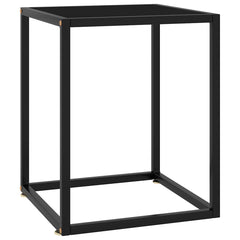 vidaXL Coffee Table Black with Black Glass 40x40x50 cm 1