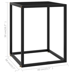 vidaXL Coffee Table Black with Black Glass 40x40x50 cm 5