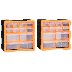vidaXL Multi-drawer Organisers with 12 Drawers 2 pcs 26.5x16x26 cm 1