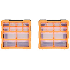 vidaXL Multi-drawer Organisers with 12 Drawers 2 pcs 26.5x16x26 cm 2
