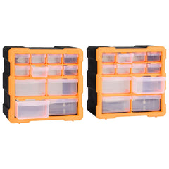 vidaXL Multi-drawer Organisers with 12 Drawers 2 pcs 26.5x16x26 cm 4