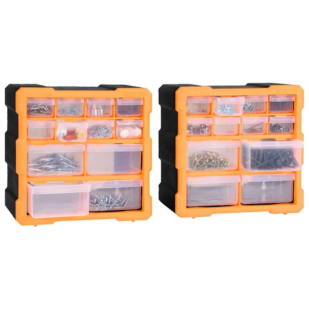 vidaXL Multi-drawer Organisers with 12 Drawers 2 pcs 26.5x16x26 cm 5
