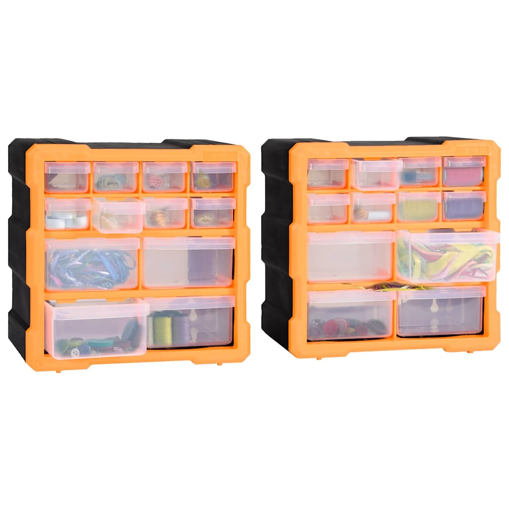 vidaXL Multi-drawer Organisers with 12 Drawers 2 pcs 26.5x16x26 cm 6