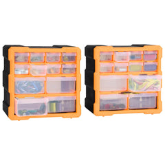 vidaXL Multi-drawer Organisers with 12 Drawers 2 pcs 26.5x16x26 cm 6