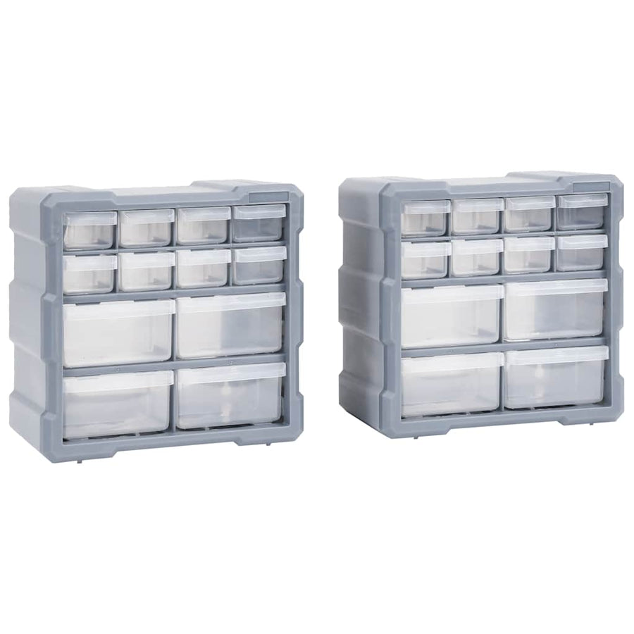 vidaXL Multi-drawer Organisers with 12 Drawers 2 pcs 26.5x16x26 cm 1