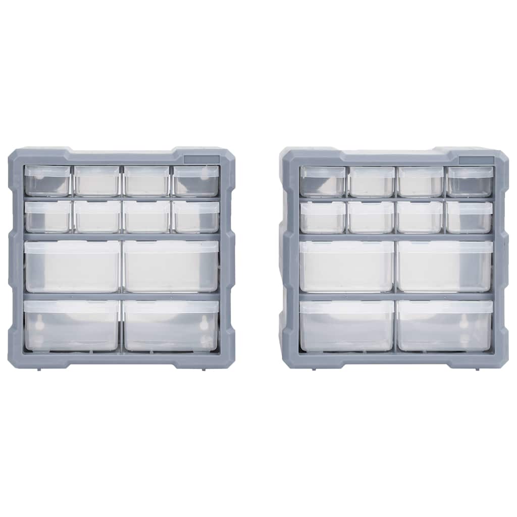 vidaXL Multi-drawer Organisers with 12 Drawers 2 pcs 26.5x16x26 cm 2