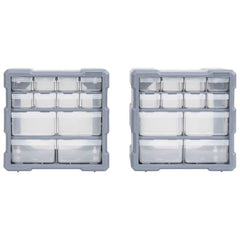 vidaXL Multi-drawer Organisers with 12 Drawers 2 pcs 26.5x16x26 cm 2
