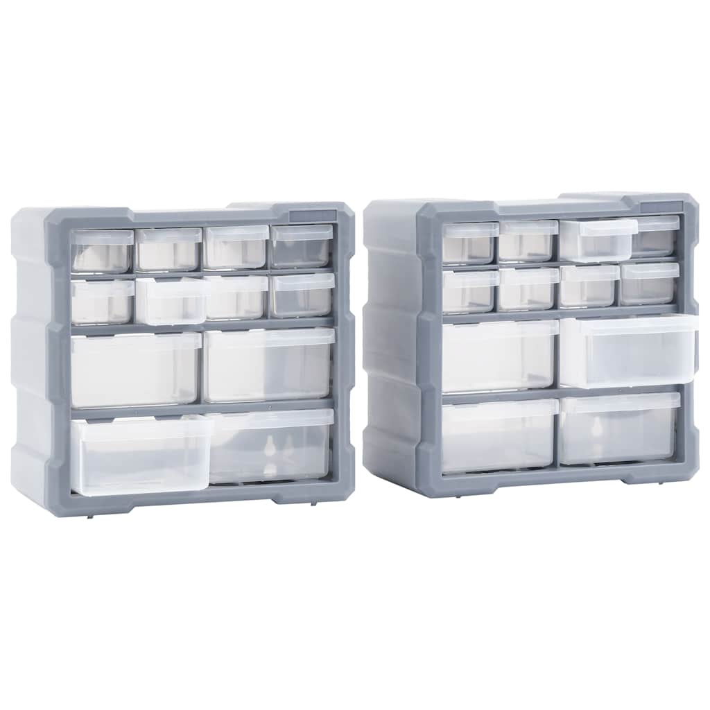 vidaXL Multi-drawer Organisers with 12 Drawers 2 pcs 26.5x16x26 cm 4