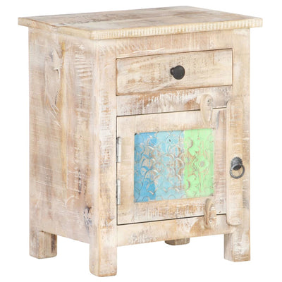 Bedside Cabinet 40x30x50 cm Rough Acacia Wood