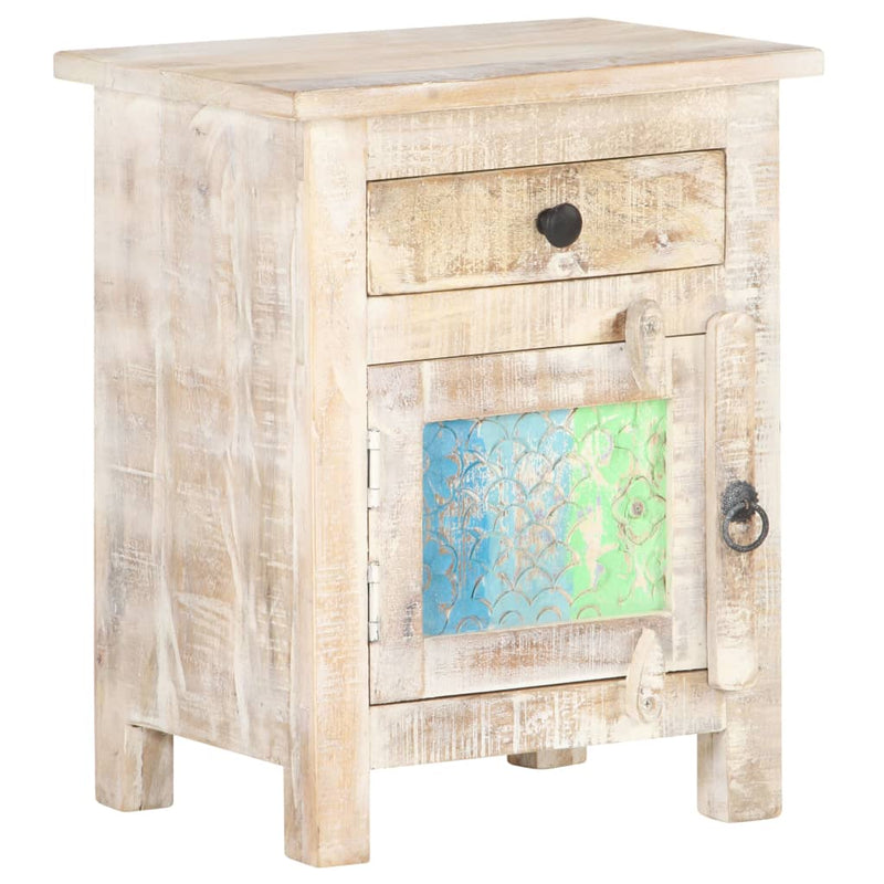 Bedside Cabinet 40x30x50 cm Rough Acacia Wood