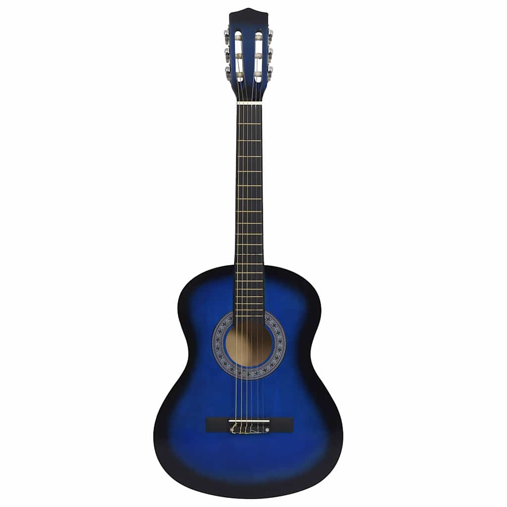 vidaXL Classical Guitar for Beginner with Bag Blue 3/4 36" 3