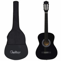 vidaXL Classical Guitar for Beginner with Bag Black 3/4 36" 1