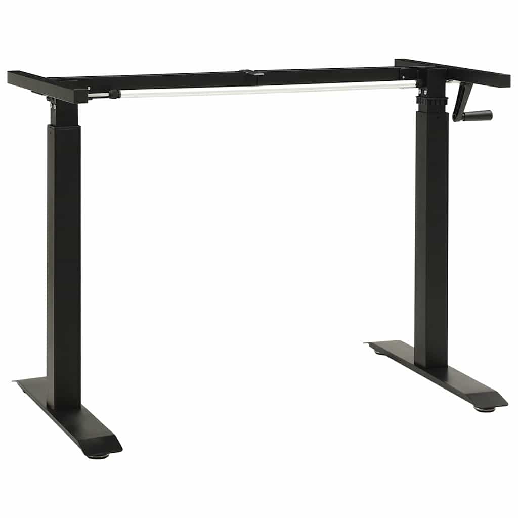 321719 vidaXL Manual Height Adjustable Standing Desk Frame Hand Crank Black 2