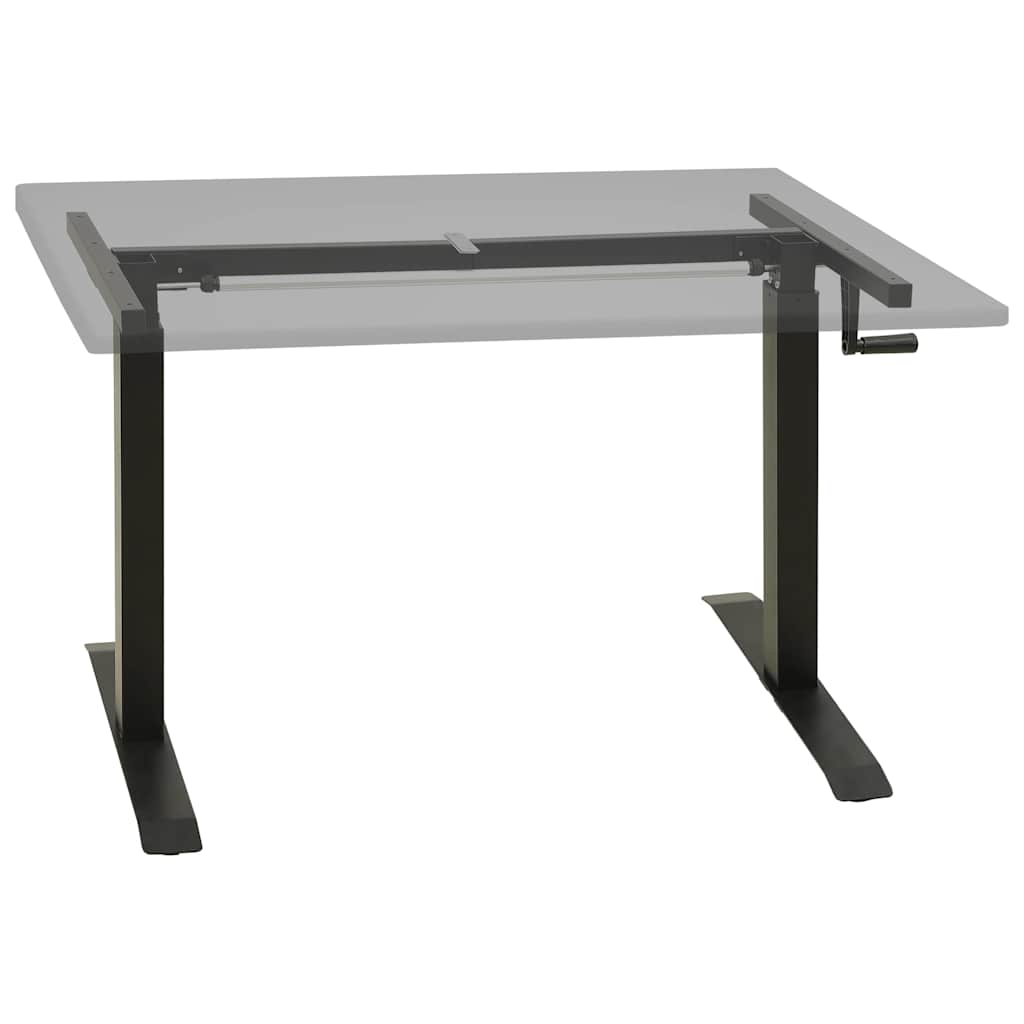 321719 vidaXL Manual Height Adjustable Standing Desk Frame Hand Crank Black 1