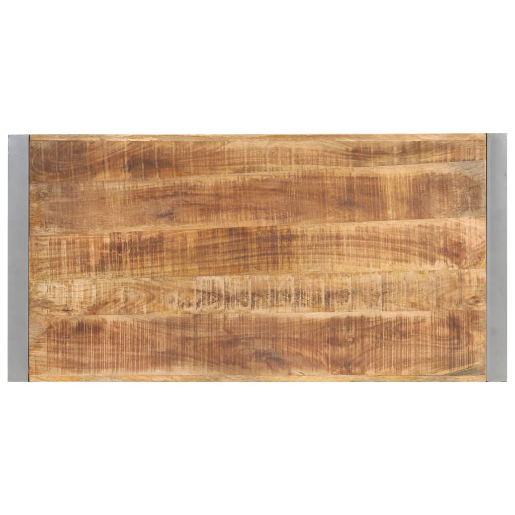vidaXL Dining Table 120x60x75 cm Solid Rough Mango Wood 4